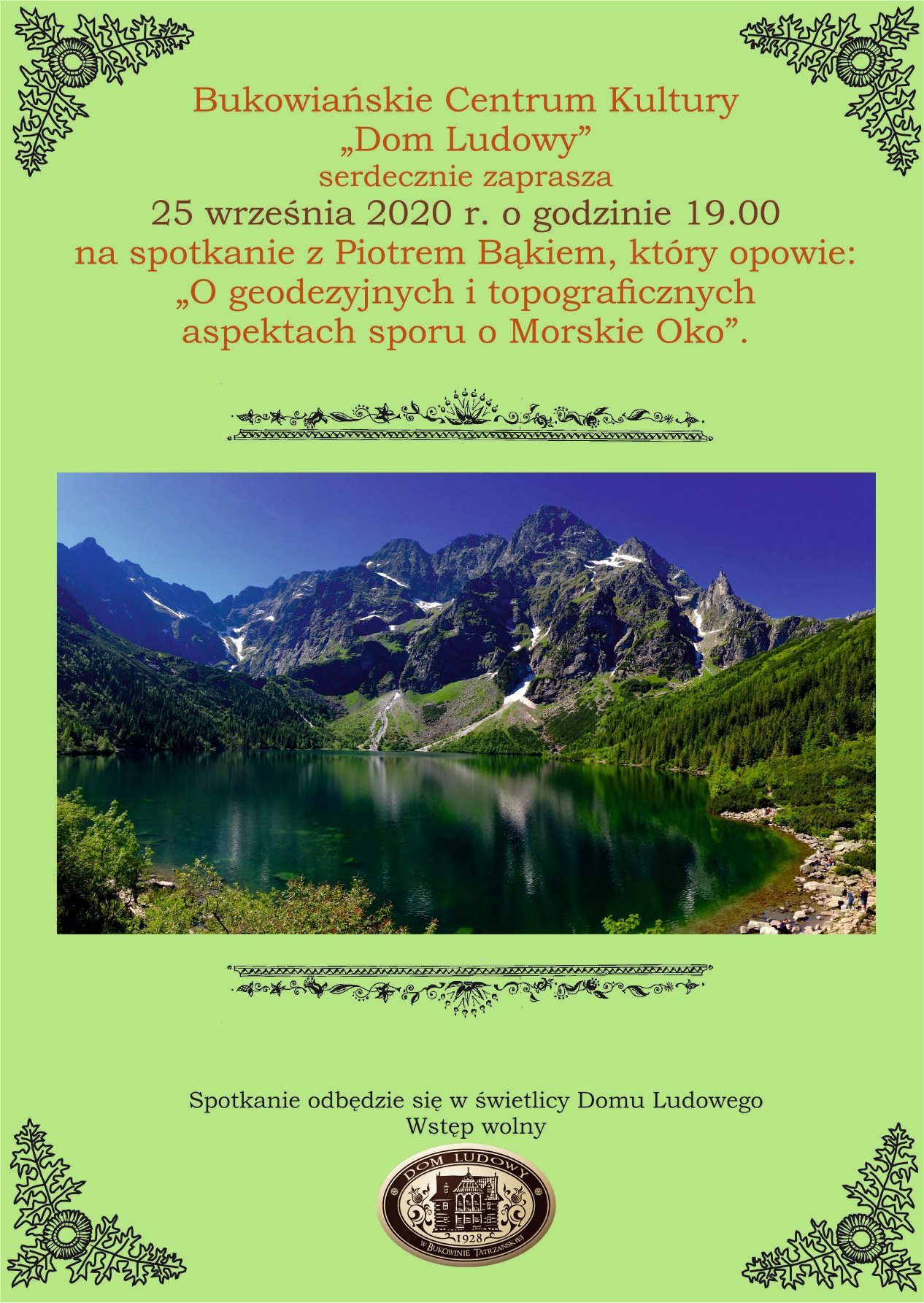 „Między nami pod Tatrami” - „Geodezyjne i topograficzne aspekty sporu o Morskie Oko”