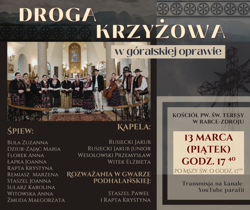 Droga Krzyżowa - Rabka 2026 zaproszenie