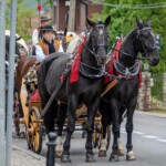 Paradny przejazd z kościoła parafialnego do BCK - obchody 100 lat teatru w Bukowinie Tatrzańskiej Paradny przejazd z kościoła parafialnego do BCK - obchody 100 lat teatru w Bukowinie Tatrzańskiej